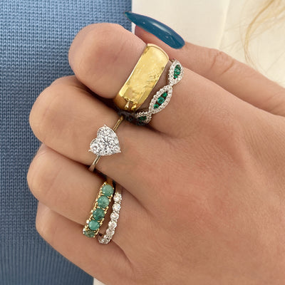 18K White Gold Piero Milano Pave Heart Diamond Ring