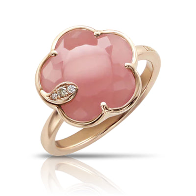 18K Rose Gold and Chalcedony Flower Ring