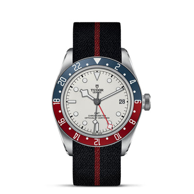 41MM Black Bay GMT Steel with Opaline Dial Fabric Strap Watch by Tudor | M79830RB-0012