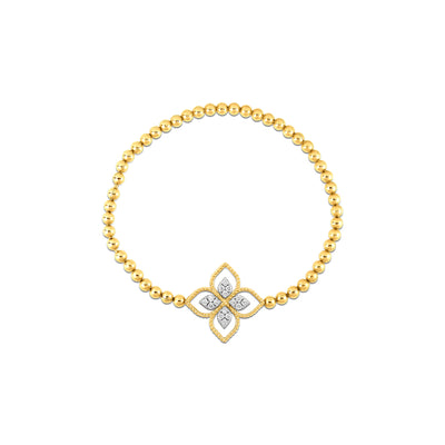Princeipessa Diamond Stretch Bracelet in 18K Yellow and White Gold