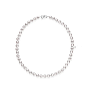 18K White Gold Cultured Pearl Necklace