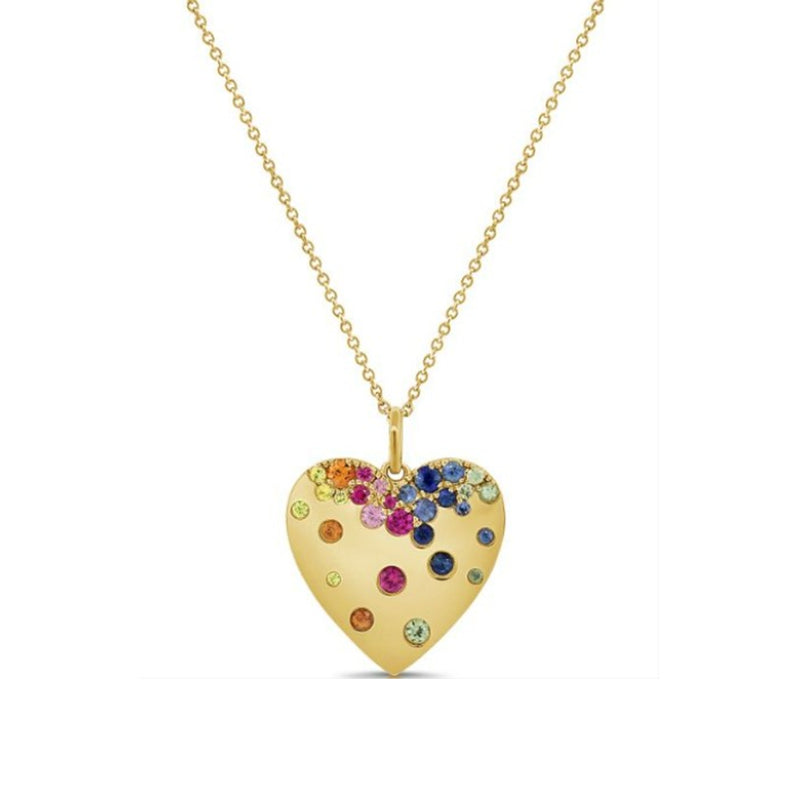 Buy Medium Black Heart Necklace | Gold Plated – PALMONAS