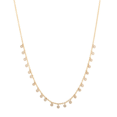 14K Yellow Gold Dangle Diamond Necklace