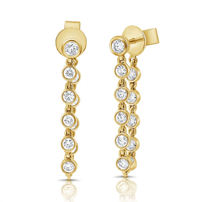 Diamond Chain Earrings in 14K Yellow Gold, 0.62cttw
