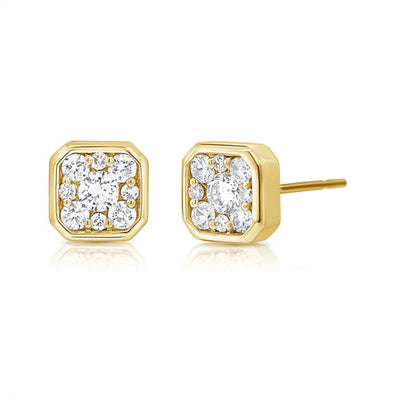 14K Yellow Gold Diamond Earrings
