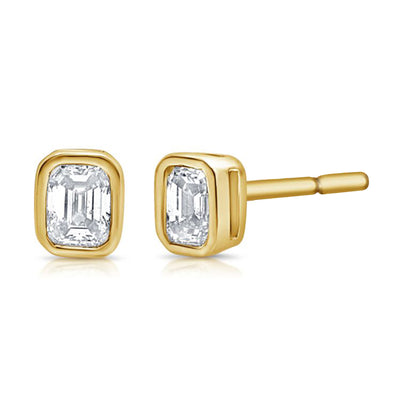 14K Yellow Gold Diamond Earrings