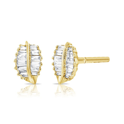 14K Yellow Gold Diamond Earrings