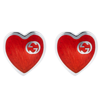 Gucci Sterling Silver Heart Earrings