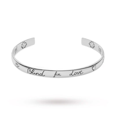 Gucci 6mm Blind for Love Cuff Bracelet in Sterling Silver