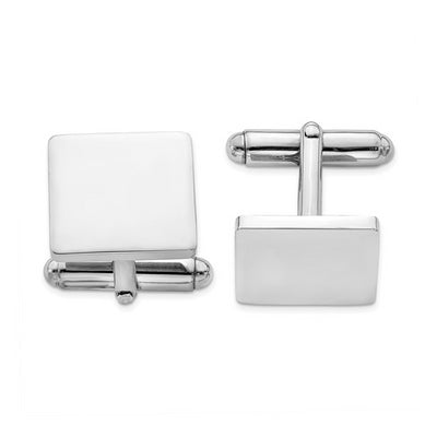 Sterling silver plated square cufflinks.