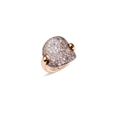 Sabbia Brown and White Diamond Ring in 18K Rose Gold