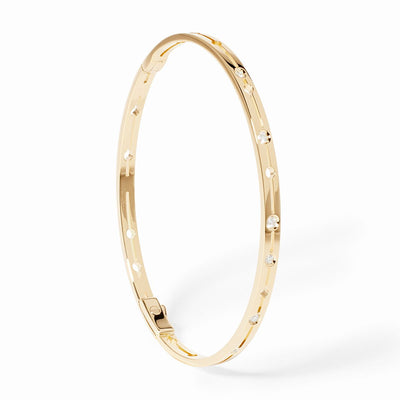 18K Yellow Gold Pulse Diamond Bangle Bracelet