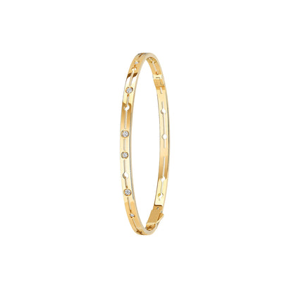 18K Yellow Gold Pulse Diamond Bangle Bracelet