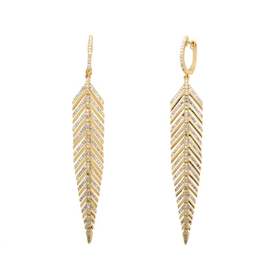 14K Yellow Gold Diamond Earrings