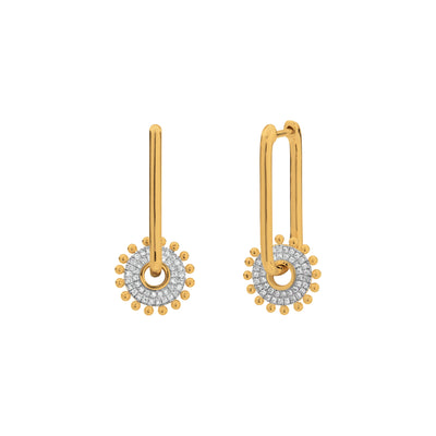 14K Yellow Gold Diamond Earrings