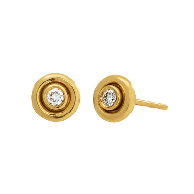 14K Yellow Gold Diamond Earrings