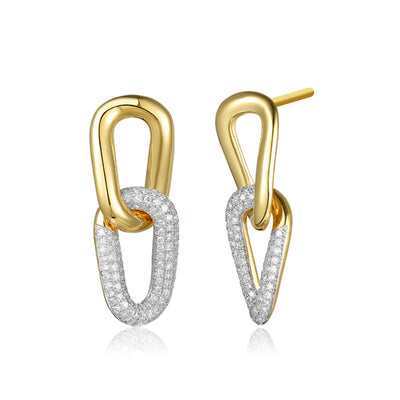 14K Yellow Gold Diamond Earrings