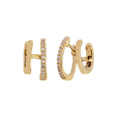 14K Yellow Gold Diamond Earrings