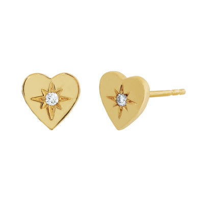 14K Yellow Gold Diamond Earrings