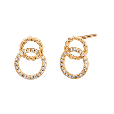 14K Yellow Gold Diamond Earrings