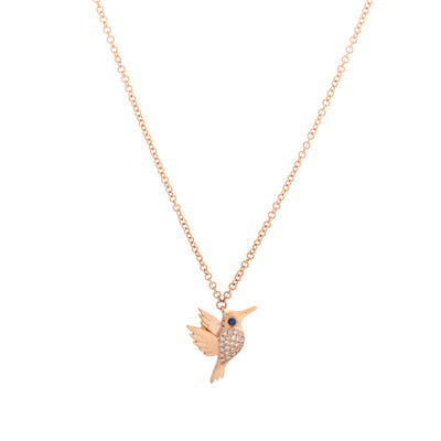 14K Rose Gold Sapphire and Diamond  Necklace