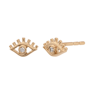 14K Yellow Gold Diamond Earrings