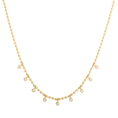 14K Yellow Gold Diamond Necklace