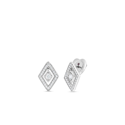 Dimante Diamond Stud Earrings in 18K White Gold