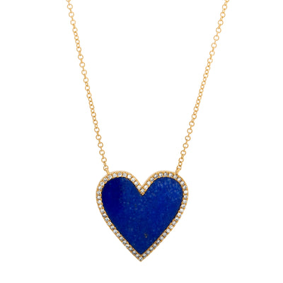 14K Yellow Gold Lapis and Diamond  Necklace