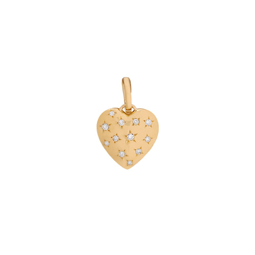 14K Yellow Gold Diamond Heart Pendant