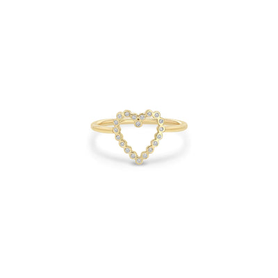 Diamond Open Heart Ring in 14K Yellow Gold