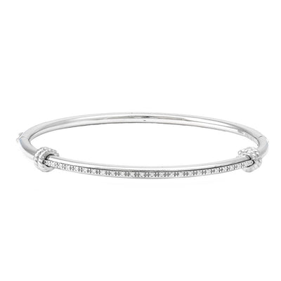 Diamond Bangle Bracelet in Sterling Silver