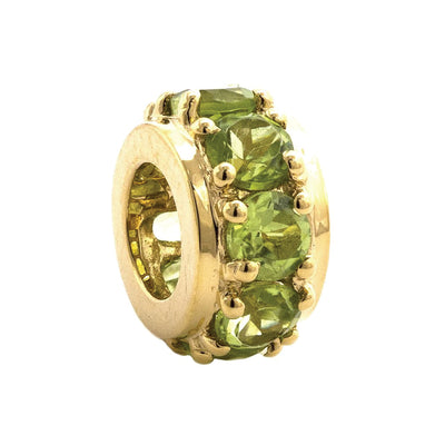 Peridot Rondel Pendant in 14K Yellow Gold