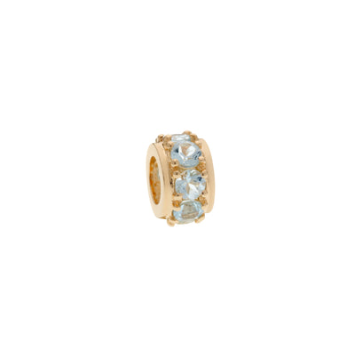 Aquamarine Rondel Pendant in 14K Yellow Gold