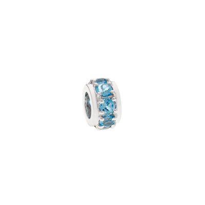Blue Topaz Rondell Pendant in 14K White Gold, 1.24 cttw