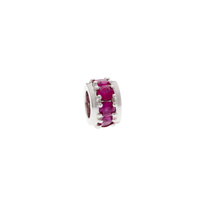 14K White Gold Ruby Rondell Pendant