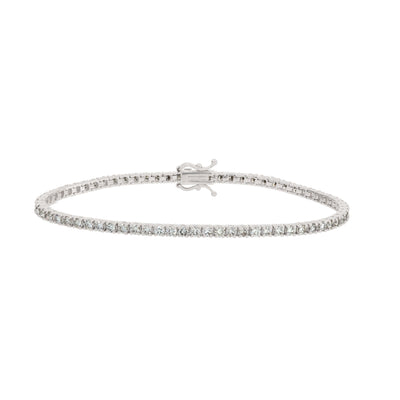 14K White Gold Diamond Eternity Bracelet