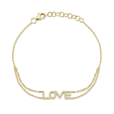 Pave Diamond Love Bracelet in 14K Yellow Gold