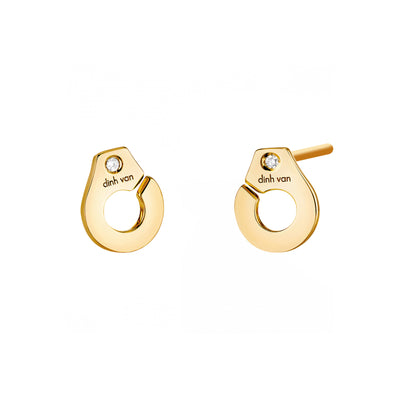 Diamond Menottes Stud Earrings in 18K Yellow Gold