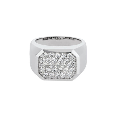 Octagon Diamond Ring in 14K White Gold, 1.29cttw