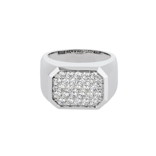 Octagon Diamond Ring in 14K White Gold, 1.29cttw