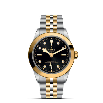 39mm Black Bay Silver and Gold Black Dial with Diamond Hour Markers Watch by Tudor | M79663-0006