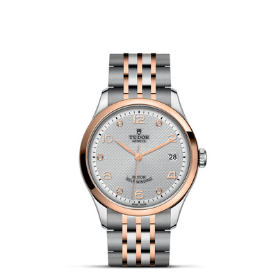 36mm 1926 Steel Silver and Rose Dial with Date and Diamond Hour Markers by Tudor | M91451-0002