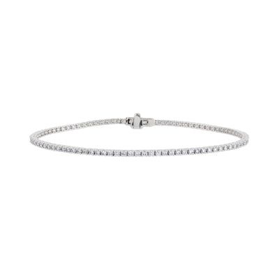 14K White Gold Diamond Eternity Bracelet