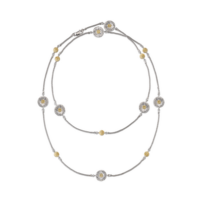Blossoms Silver and Vermeil Necklace With 7 Elements