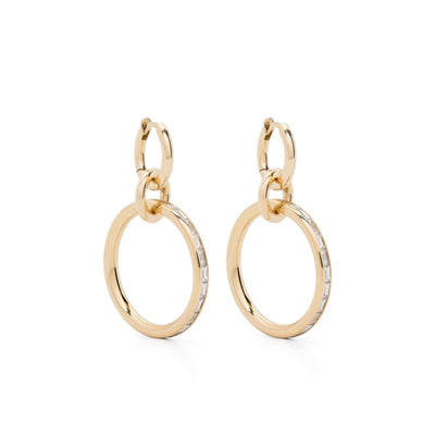 Triple-Drop Diamond Hoop Earrings in 18K Yellow Gold