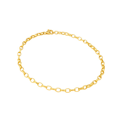 Hollow Oval Forzenitina Chain Bracelet in 14K Yellow Gold