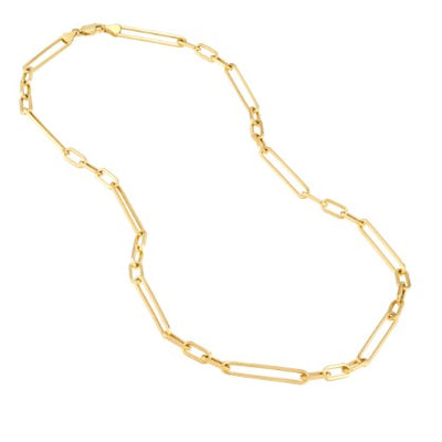 14K Yellow Gold Paperclip Chain Necklace