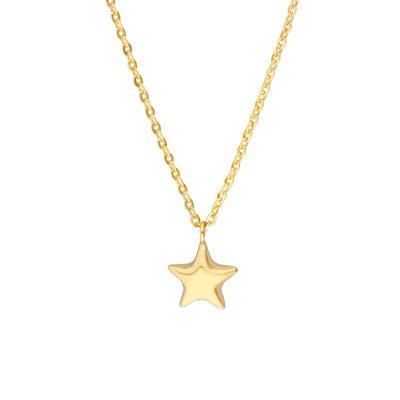 14K Yellow Gold Star Necklace