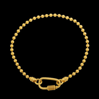 9" Men's Ball Chain Bracelet with Twist Clasp in 14K Yellow Gold